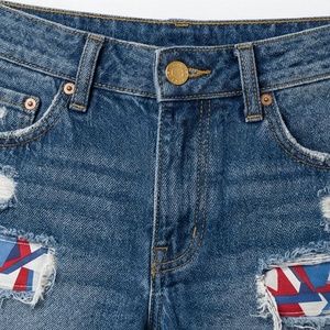 Shorts taille haute femme grande taille, mode décontractée, coupe slim, en jean délavé, sexy, été, couleur personnalisée, streetwear premium - Product Image 4