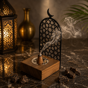 Decorative Wooden <b>Bakhoor</b> Burner Metal Stand Luxury Arabic Incense Burner Mabkhara <b>Oud</b> Burner Ramadan Modern Home Decor Gift - Product Image 5