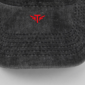Tactus Industries TI-DH-6800 Washed <b>Heat</b>-Transfer Printed 7-Panel Adjustable Cotton Canvas Baseball Cap Unisex Casual Solid - Product Image 4