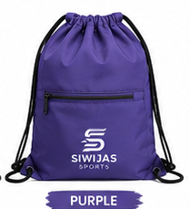 Purple Custom Logo Drawstring <b>Backpack</b> <b>Lightweight</b> Sports Gym Travel Bag Large Capacity Softback for Hiking - Product Image 1