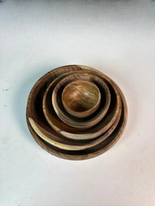 Juego de Tazones Grandes Hechos a Mano de Madera Ecológica, Tazones de Madera Maciza para Servir Comida y Aperitivos en la Mesa del Comedor - Product Image 5