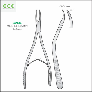 Pinzas de Fijación Curvas de Acero Inoxidable Mini Friedmann Rongeur de 150 mm, Instrumento Quirúrgico Manual para Corte de Hueso, Tipo Stille Ruskin - Product Image 3