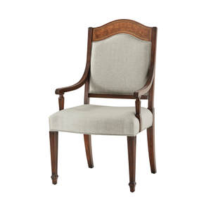 Silla de Comedor Clásica de Lujo Sheraton de Madera de Caoba, Madera Sólida Premium para Espacios Interiores de Alta Gama - Product Image 1