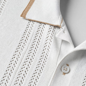 Camisa Casual Blanca para Hombre, de Manga Corta, Cuello con Botones, Transpirable, para Verano - Product Image 3