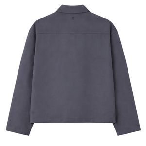 Chemise technique à manches longues pour homme avec fermeture éclair, poche cargo, veste décontractée streetwear grise, vente en gros OEM - Product Image 2