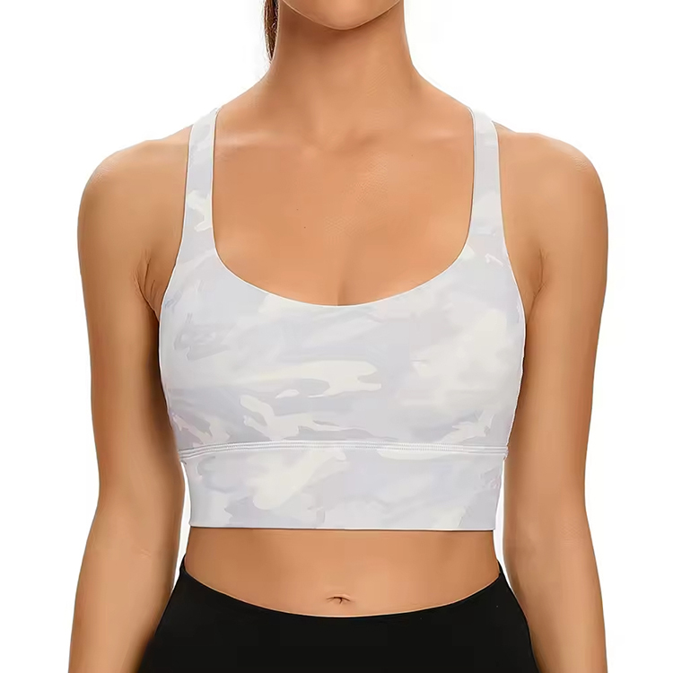 Top Selling Fitness Wear Women's Yoga Bras High Support Camouflage Printing Crisscross Back Straps Eco-Friendly Sports Bra