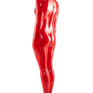 Women's Red PU Coated <b>Long</b> <b>Sleeve</b> <b>Jumpsuit</b> High Waist Full Length Turtleneck Bodycon Stretch Clubwear - Product Image 3