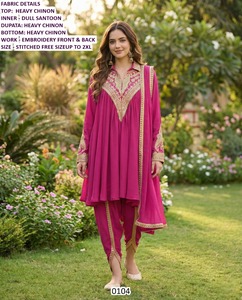 Bandhani Embroidered Quick Dry Purple Heera <b>Kurta</b> <b>Women</b> Traditional Style Floor-Length Regular Fit All Seasons - Product Image 1