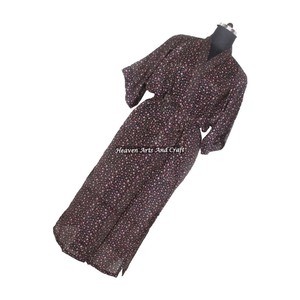 KL012 Abstract Women Blended Poly Silk Vintage Sari Kimono Long Jacket Autumn <b>Winter</b> Adjustable Drawstring Closure Quick Dry - Product Image 5