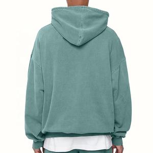 Sweat à capuche pour homme de haute qualité, coupe classique, en molleton de coton épais, à épaules tombantes, coupe-vent, respirant, avec logo frontal, idéal pour l'hiver - Product Image 3