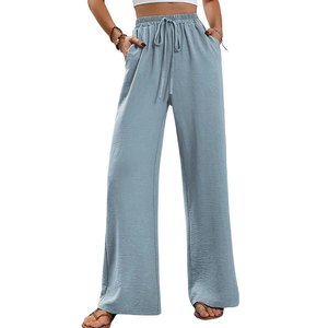 Pantalones Casuales de Pierna Ancha para Mujer, Elegantes, Transpirables, de Tela Suave, de Cintura Alta, para el Trabajo, Viajes, Compras y Uso Diario - Product Image 5