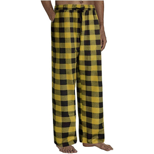 Men's Casual <b>Plaid</b> Sport Pajama <b>Pants</b> Multi-Color Breathable Flannel 100% Cotton Plus Size Loose-fitting Gradient Color 220g - Product Image 2