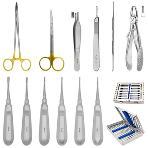 Kit d'extraction dentaire pour petits animaux de 12 pièces avec cassette de stérilisation pour l'élimination des dents, ensemble d'instruments vétérinaires - Product Image 1
