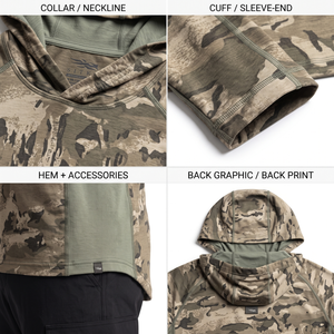 Sun Protection Hooded Merino Camo Long Sleeve Tee for Waterfowl Hunting - Product Image 4