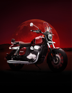มอเตอร์ไซค์ YEZDI "ROADSTER" สีแดง พร้อมท่อไอเสียคู่และดิสก์เบรก - Product Image 1