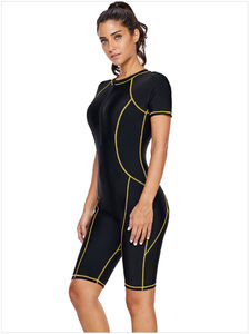Traje de buceo de manga corta para mujer con cremallera, protección solar, alta elasticidad, para surf y snorkel, traje de baño de una pieza contra medusas - Product Image 2
