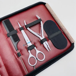 Kit d'outils professionnels de haute qualité en acier inoxydable pour extensions de cheveux, avec logo personnalisé, pinces blanches - Product Image 5
