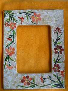 Unique Design Multi Color Mosaic Photo <b>Frame</b> Rectangular Glass Tile Surface Picture Holder Tabletop Home Office Display Stand - Product Image 6