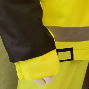 Veste d'hiver décontractée pour homme, jaune, design personnalisé, vêtements de travail réfléchissants, vente chaude, uniforme de garde de sécurité, deux poches zippées, grande taille - Product Image 4