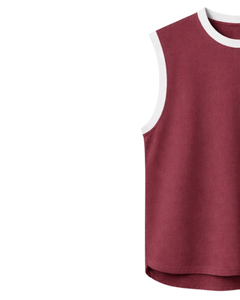 Débardeur sans manches bordeaux pour homme – Gilet de sport décontracté en coton respirant pour l'été – T-shirt athlétique coupe ample pour l'entraînement - Product Image 3