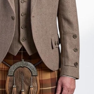 Chaqueta Kilt Argyle Personalizada al por Mayor con Chaleco de 5 Botones, Traje de Boda Escocés, Chaqueta para Hombre - Product Image 6