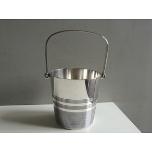 Round Simple Design Silver Color <b>Ice</b> Bucket With Handles Vintage Style Handmade Beverage <b>Cooler</b> Rust Resistant Bar Accessories - Product Image 4
