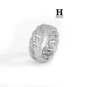 Iced Out Cuban Link Diamond <b>Ring</b> for <b>Men</b> - VVS Moissanite Hip Hop Jewelry - Hip Hop Jewelry - Vermeil Micro Pave Lab Diamond - Product Image 5