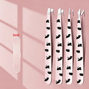 แหนบคีบคิ้วปลายตรงสแตนเลสสตีลป้องกันไฟฟ้าสถิตย์ รุ่น BSI-ET-364 ยี่ห้อ Professional BAFA SURGICAL INSTRUMENTS สีดำ รุ่น Black Cat Pat - Product Image 4