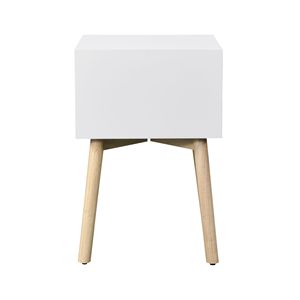 Metà del secolo moderna armadio a 2 cassetti con gambe in legno di gomma tavolino bianco per camera da letto mobili da soggiorno comodini - Product Image 5