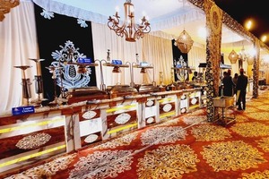 MandalaGlow Modern Classic Luxury Stainless Steel Buffet Station | <b>Ornamental</b> Outdoor <b>Wedding</b> & Banquet Catering Counter - Product Image 5