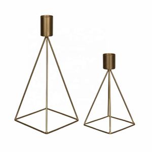 High Quality Modern Gold Geometric <b>Candle</b> Holder Set of 2 Votive <b>Candle</b> Holders Metal Geometric <b>Candle</b> Holder for Wedding Decor - Product Image 4