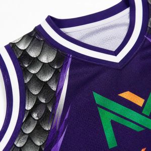 Conjunto de Uniforme de Baloncesto Personalizado para Hombre con Diseño de Escamas de Dragón, Jersey de Malla Sublimada, Pantalones Cortos, Ropa Deportiva de Equipo, Kit de Equipamiento para Juego, Venta OEM - Product Image 5