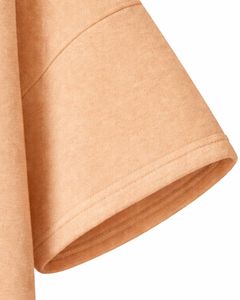 Haut à capuche beige à manches courtes pour homme, pull décontracté, t-shirt léger d'été, streetwear en mélange de coton avec poche kangourou - Product Image 6