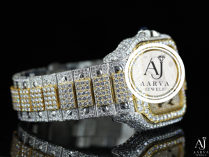 AARVA JEWELS นาฬิกาเพชรทรงสี่เหลี่ยมหรูหรา สแตนเลสสตีล อะนาล็อก ควอตซ์ สำหรับทุกเพศ 38 มม. คริสตัลแซฟไฟร์ ตัวล็อคแบบผีเสื้อ - Product Image 2