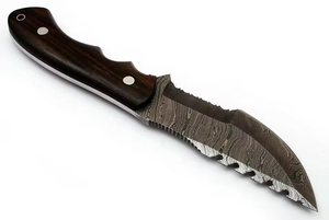 Cuchillo de Supervivencia Táctico Portátil de Acero Inoxidable con Hoja de Acero Inoxidable y Mango de Madera de Nogal para Camping, con Funda - Product Image 3