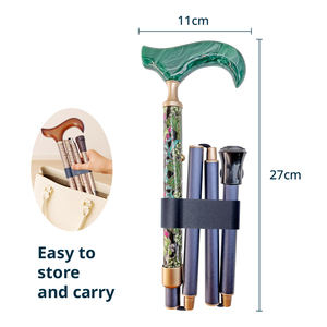 Atractivo patrón de tela textil aleación de aluminio ligero altura ajustable bastón para caminar elegante y elegante para soporte - Product Image 5