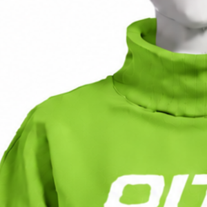 Lime Green Oversized Women Mock Neck Sweatshirt Pearl Studded Sleeve Pullover Loose Fit Casual Streetwear Long Sleeve <b>Winter</b> <b>Top</b> - Product Image 6