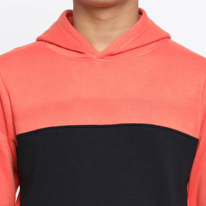 Survêtement à capuche color block pour homme, noir et orange, manches longues, décontracté, sportswear, coupe régulière, polyester, avec poches latérales - Product Image 5