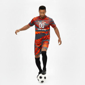 Ensemble d'uniformes de football avec maillot et short, application du nom de l'équipe, 100% polyester, grandes tailles pour hommes, entraînement - Product Image 1
