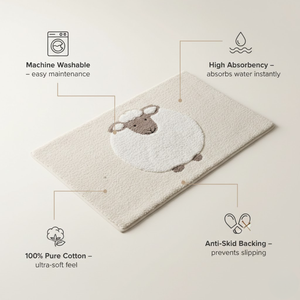 Alfombra de Baño Antideslizante |   Alfombra Super Absorbente con Estampado Animal 100% Algodón |   Alfombra de Ducha de Secado Rápido |   Alfombra Suave para Uso en el Hogar y Hoteles - Product Image 6