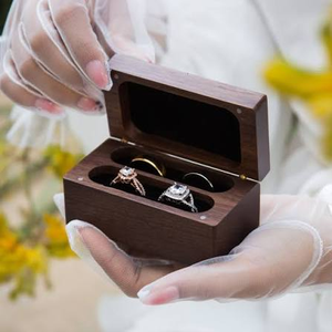 Wood Custom Brand <b>Proposal</b> Heart Shape <b>Ring</b> <b>Box</b> luxury Wedding Engagement Antique Jewelry Storage - Product Image 3