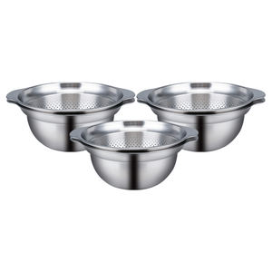 Assured quality nicely made stainless steel <b>strainers</b> ideal for rinsing fruits, vegetables, rice, and lentils efficiently - Product Image 4