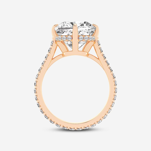 Anillo de Compromiso con Diamante Cultivado en Laboratorio de 6 1/5 Quilates de Peso Total, Corte Antiguo, Halo Oculto, Estilo Vintage, Joyería Nupcial para Mujer - Product Image 2