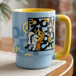Donald Duck Ceramic Coffee <b>Mug</b> Blue <b>Yellow</b> Cartoon Design Screen Printed Dishwasher Safe Home Use Business Gift - Product Image 1