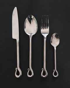 Juego de Cubiertos de Diseño Elegante, Juego de Cubiertos de Acero Inoxidable con Acabado Espejo, Duradero y Moderno, Juego de Cinco Piezas, Cuchara y Tenedor, Juego de 5 Piezas - Product Image 4