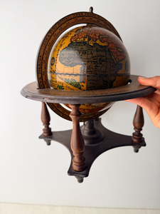 Globe terrestre rustique vintage avec carte antique, sur pied en bois, décoration historique de voyage pour bureau, bibliothèque, maison - Product Image 5