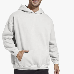 Sweat à capuche homme épais 100% coton surdimensionné épaules tombantes 380 grammes ODM tissu polaire sweat hiver poche marque personnalisée - Product Image 5