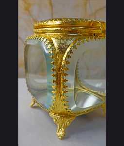 Handcrafted Vintage Brass Beveled Glass Jewelry <b>Box</b> | Antique Gold Filigree Decorative <b>Keepsake</b> Organizer | Luxury Gift <b>Box</b> Case - Product Image 4