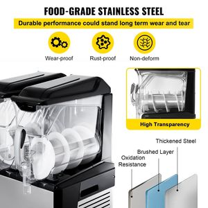 900W 20L doppia ciotola Margarita Frozen Drink Maker 110V automatico commerciale slusy macchina per giorno notte pulizia per - Product Image 4