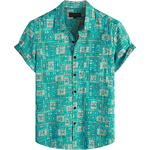 เสื้อเชิ้ตฮาวายวินเทจสำหรับผู้ชายแขนสั้นพิมพ์ลายเสื้อเชิ้ตอโลฮาเสื้อลำลองชายหาดวันหยุดฤดูร้อน - Product Image 2